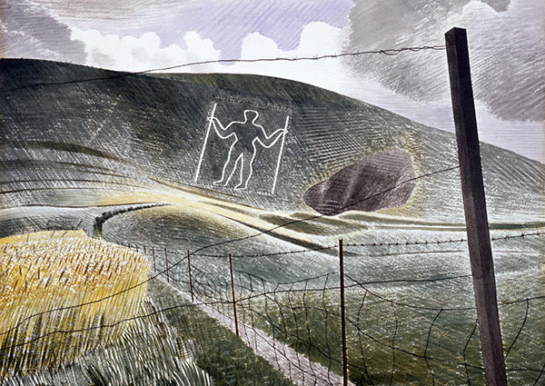 The Wilmington Giant, Greeting Card by Eric Ravilious - Thumbnail