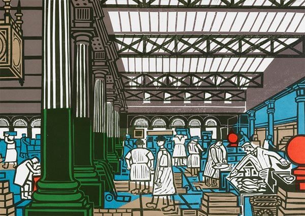 Billingsgate Market, Greeting Card by Edward Bawden - Thumbnail