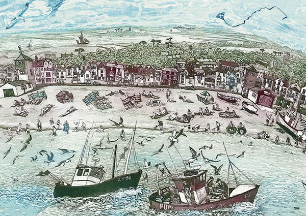 Aldeburgh Beach, Greeting Card by Glynn Thomas - Thumbnail