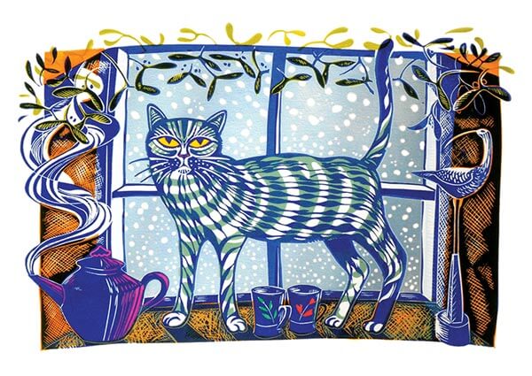 Christmas Cat, Greeting Card by Jeremy James - Thumbnail
