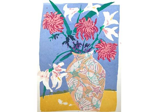 Beach Flowers, Greeting Card by Moira Wills - Thumbnail