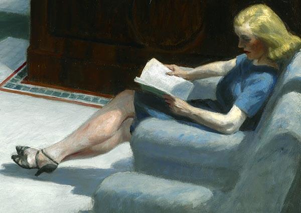 Hotel Lobby (detail), Greeting Card by Edward  Hopper - Thumbnail