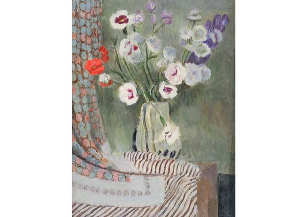 Pinks in a Grey Jug, Greeting Card by Vanessa Bell - Thumbnail