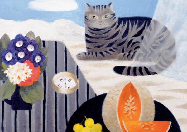 Cat and Compass, Greeting Card by Mary Fedden - Thumbnail