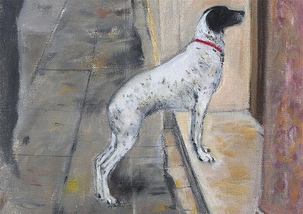 Venetian Dog, Greeting Card by Dame Elizabeth Blackadder - Thumbnail