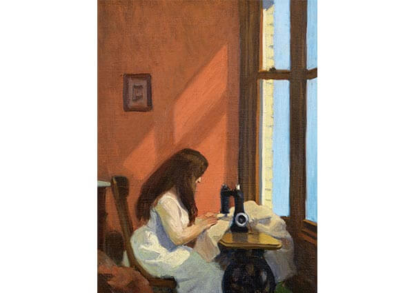Girl at a Sewing Machine, Greeting Card by Edward  Hopper - Thumbnail