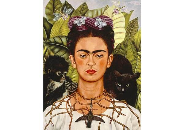 Self-Portrait with Thorn Necklace and Hummingbird, Greeting Card by Frida Kahlo - Thumbnail