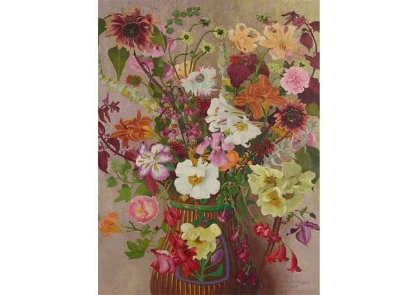 Still Life with Flowers and Jug, Greeting Card by Cedric Morris - Thumbnail