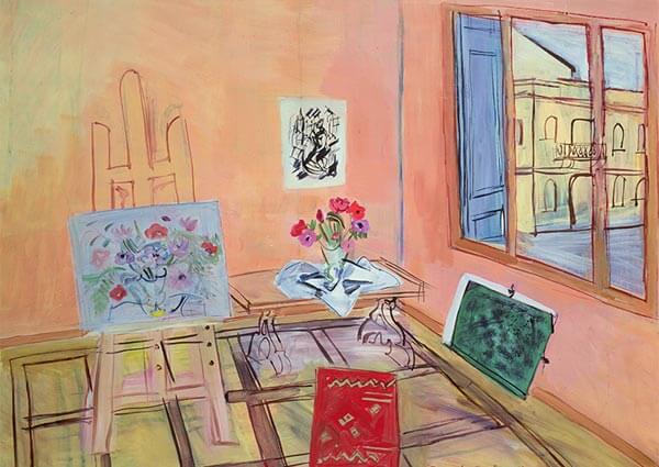 Studio with Flowers, Greeting Card by Raoul Dufy - Thumbnail