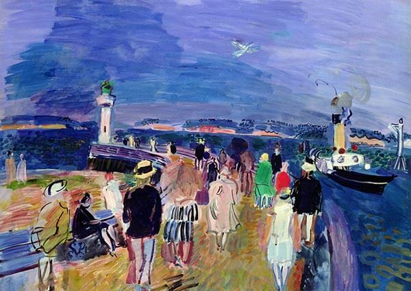 The Pier at Honfleur, Greeting Card by Raoul Dufy - Thumbnail