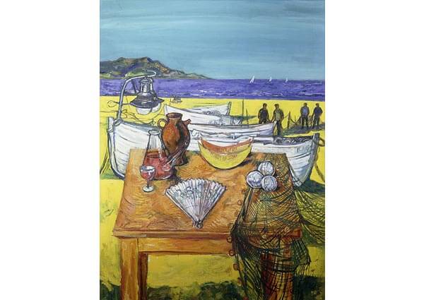 Beach with Still Life on a Table, Greeting Card -  Published by Orwell Press