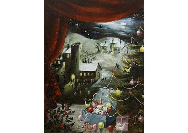 Christmas Scene, Greeting Card by Mary Fedden - Thumbnail