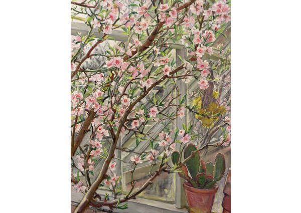 Peach Blossom, Greeting Card by Laura Knight - Thumbnail