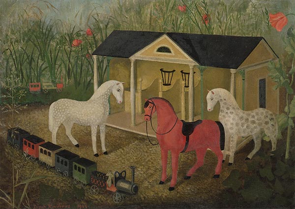 Horses and Trains, Greeting Card by Tirzah Ravilious - Thumbnail