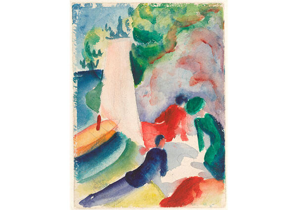 Picnic on the Beach, Greeting Card by August Macke - Thumbnail