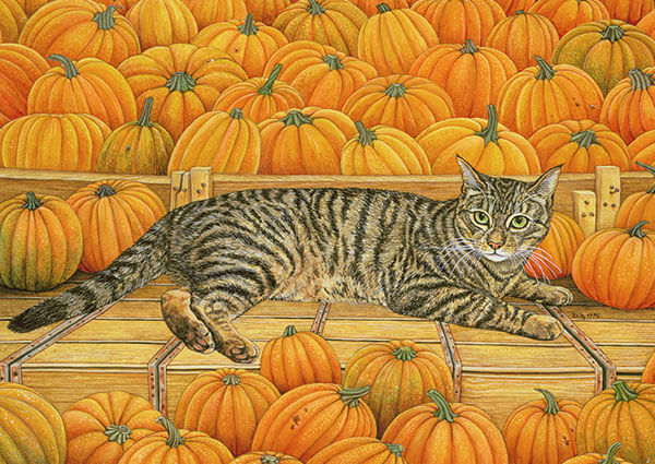 The Pumpkin-Cat, Greeting Card by Ditz   - Thumbnail