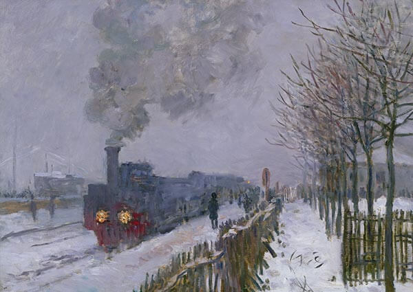 Train in the Snow or The Locomotive, Greeting Card by Claude Monet - Thumbnail
