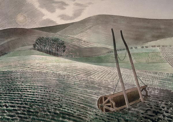 Downs in Winter, Greeting Card by Eric Ravilious - Thumbnail