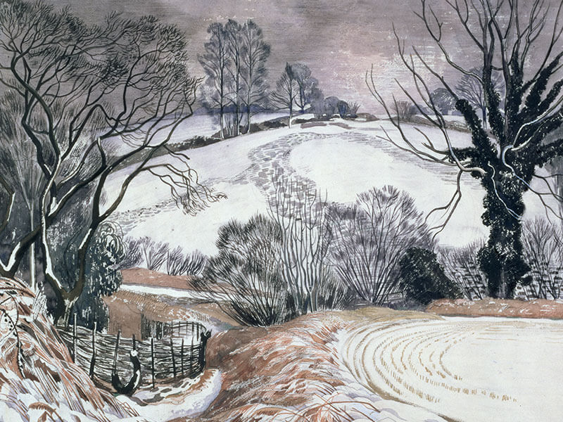 Winter Afternoon, Greeting Card by John Northcote Nash - Featured on Mobile Devices