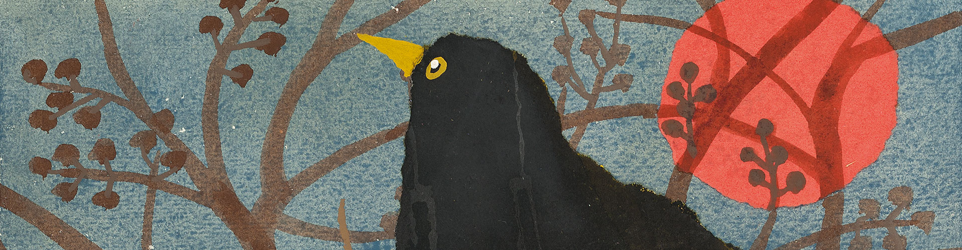 Blackbird, Greeting Card by Mary Fedden - Featured on Desktop Devices