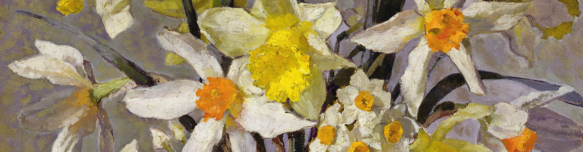 Daffodils, Greeting Card by Harold Harvey - Featured on Desktop Devices