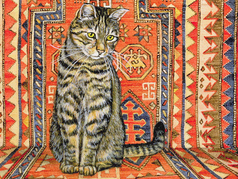 The Carpet-Cat, Greeting Card by Ditz   - Featured on Mobile Devices
