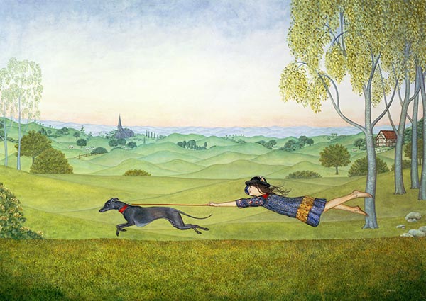 Walking the Dog, Greeting Card -  Published by Orwell Press
