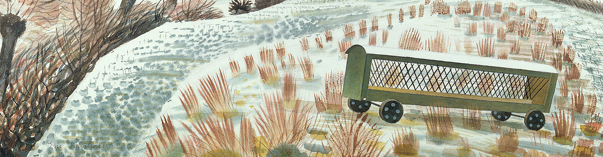 New Year Snow, Greeting Card by Eric Ravilious - Featured on Desktop Devices