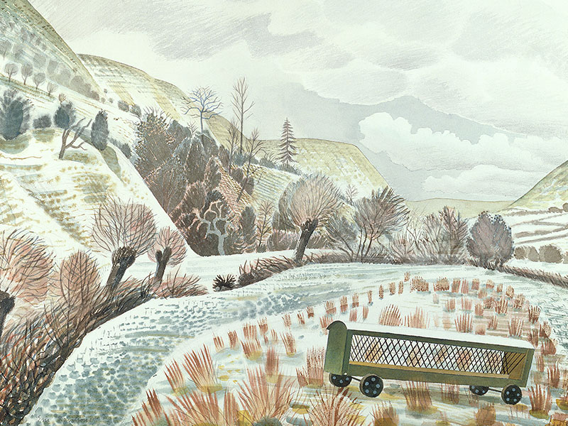 New Year Snow, Greeting Card by Eric Ravilious - Featured on Mobile Devices