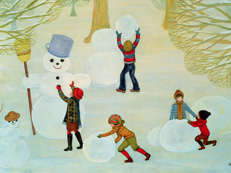 Snowmen, Greeting Card by Ditz   - Featured on Mobile Devices