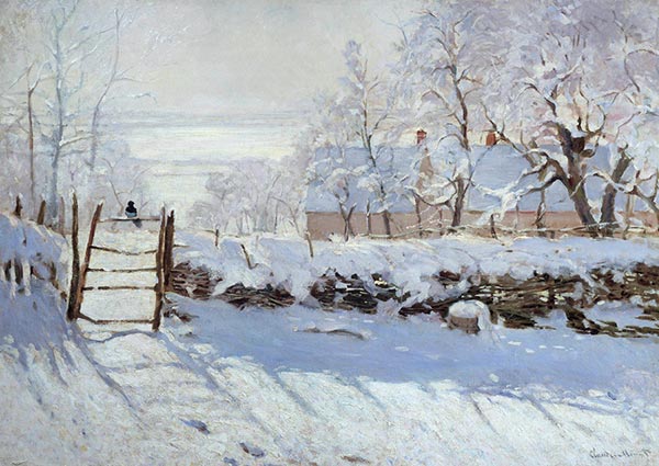 The Magpie (a snow-covered landscape, Etretat), Greeting Card by Claude Monet - Thumbnail