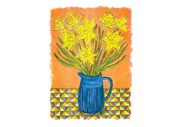 Daffodils, Greeting Card by Rachel Clark - Thumbnail