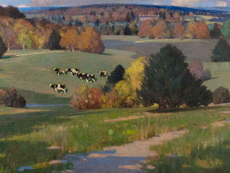 Sussex Landscape with Cattle, Greeting Card by George Henry - Featured on Mobile Devices