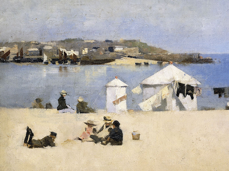 Children on the Beach, St. Ives, Greeting Card by Stanhope Alexander Forbes - Featured on Mobile Devices