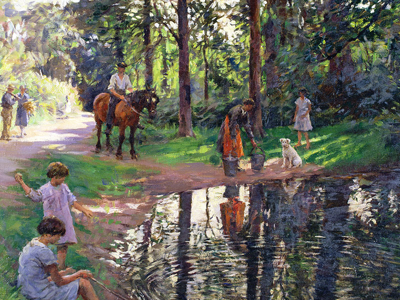 The Pond, Greeting Card by Stanhope Alexander Forbes - Featured on Mobile Devices