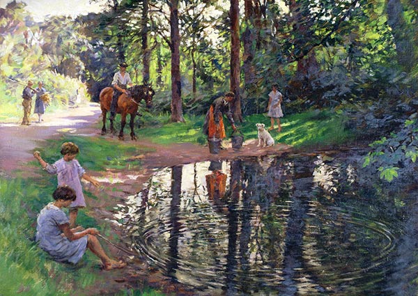 The Pond, Greeting Card by Stanhope Alexander Forbes - Thumbnail