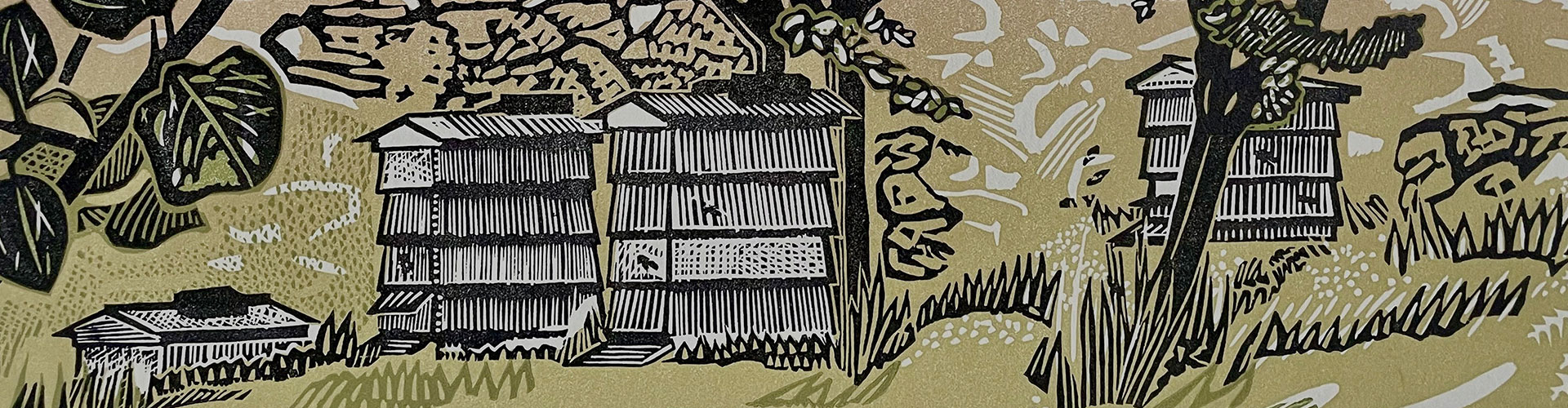 The Bee Garden, Greeting Card by Pam Grimmond - Featured on Desktop Devices